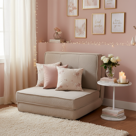 Fauteuil convertible beige