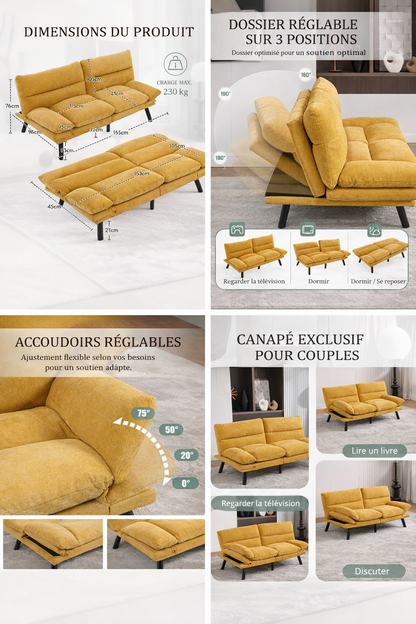 Canapé lit 2 places Câlin