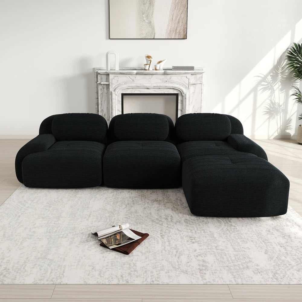 Canapé 3 places pouf