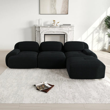 Canapé 3 places pouf