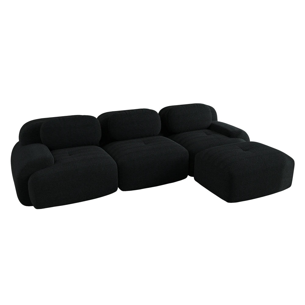 Canapé 3 places pouf